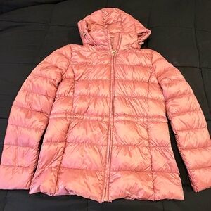 Michael Kors Pink Quilted Puffer Jacket with Hood